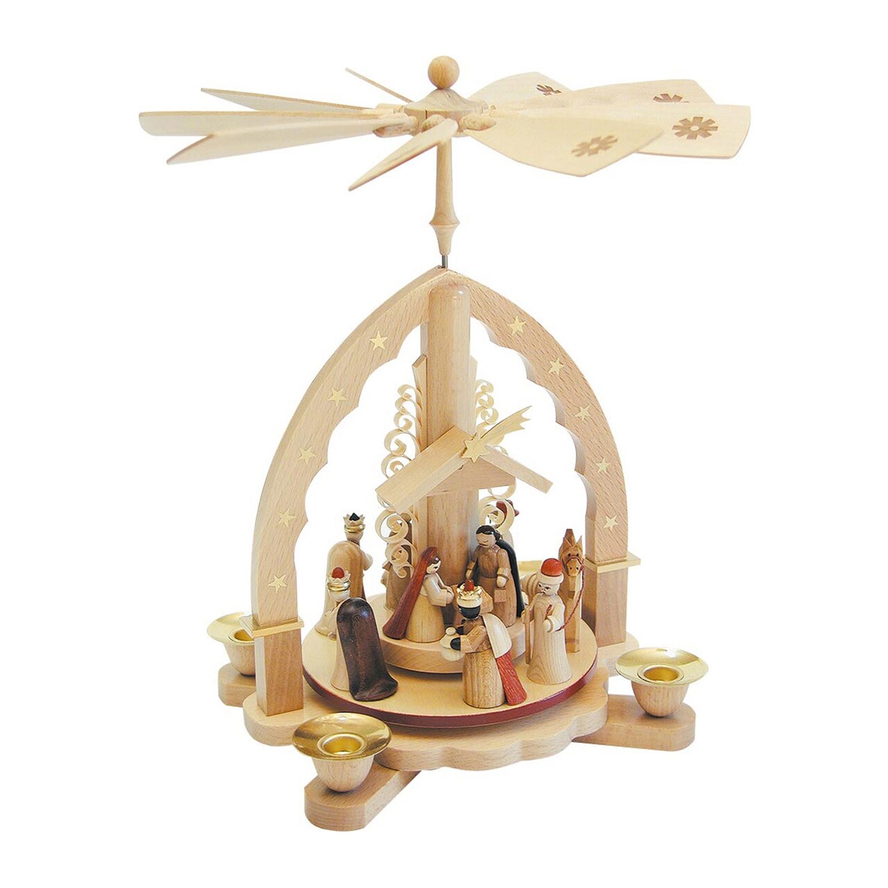 Holiday Seasonal Christmas Decorative Richard Glaesser Pyramid - Nativity Scene - 11"Hx7"Wx6"D